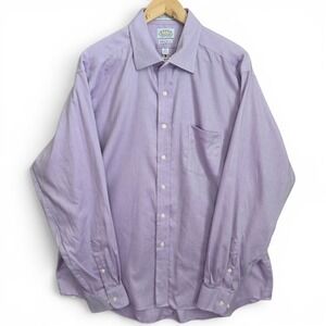Eagle Dress Shirt Mens 17.5 36/37 Purple Button Regular Fit Non Iron‎ Cotton